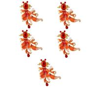 BESPORTBLE 5 Pezzi Spilla Koi clip Nozze strass Accessori Carino Ciondolo smalto spille con pesci rossi da donna spilla gioielli spilla cinese bavero retrò di moda Spilla femminile lega rosso