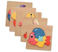 BESPORTBLE 5 Puzzle Educativo Legno per Didattico Animali e Trasporti Facile da e Stimola Apprendimento e per