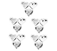 BESPORTBLE 5 Set Box A Ciondolo Fotografico Medaglione Pendente Memoriale Chiave Collana Bomboniere Matrimonio Ciondolo Cornice Per Foto Medaglioni Per Ragazze Metallo Argento 2 Pezzi * 5