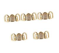 BESPORTBLE 5 Set Decorazione dei denti d'oro a forma di placcato cristalli grigliare i denti separare tuo ciondoli hiphop per i denti griglie per sfilate di moda griglie per denti rame Golden
