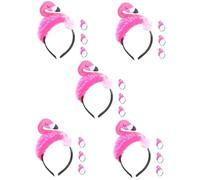 BESPORTBLE 5 Set Fascia Fenicottero Hair Charms Lovable Gruppo Musicale Fasce Per La Testa Accessori Per Per Donna Fascia Per Con Fenicottero Per Donna Piuma Rosy 4 Pezzi*5