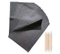 BESPORTBLE 55 Pezzi Carta da Ricalco Nera A4 Penne a Doppia Punta | Allineamento Preciso e Contorni Netti, Formato Ritagliabile, per Hobbyisti e Artigiani su Metallo e Ceramica