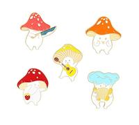 BESPORTBLE 5pezzi Spilla Creativa Forma Di Fungo Spilla Per Abito in Lega Per Accessorio Di Cinque Spille Diverse Per Decorazioni Da Festa e Uso Quotidiano