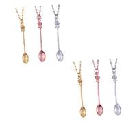 BESPORTBLE 6 Pezzi collana cucchiaio a collana d'argento della clavicola delle chiave collane della clavicola hip-hop