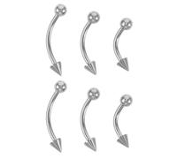 BESPORTBLE 6 pezzi di gioielli per piercing al sopracciglio: anelli per sopracciglia con bilanciere curvo in acciaio inossidabile - gioielli per il viso in stile steampunk - borchie vintage per feste