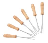 BESPORTBLE 6 pezzi Forchette da Fonduta in Inossidabile con Manico in Legno Set da Forchettine per Immersione per Cioccolato Formaggio e Antipasti Leggere e Facili da Pulire per Cucina e