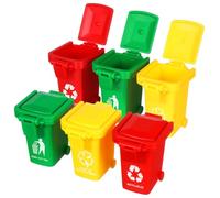 BESPORTBLE 6 pezzi Mini Cestini per Rifiuti Giocattolo Educativo per Contenitori per Gioco con Segni di Classificazione Aiuto Cognitivo per Memoria e Coordinazione Occhio-mano per Ragazzi e