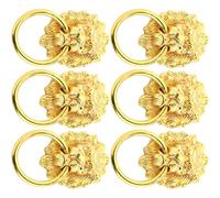 BESPORTBLE 6 Pezzi Pomello Mini a Testa di Leone in Lega di Zinco per | Finitura Oro, Stile Antico ed Elegante, Decorazione per Mobili, Ricambio per Cassettiera e Casa