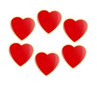 BESPORTBLE 6 Pezzi Spille Cuoricino Rosse Smaltate Spilla Gioiello Lapel Pin Decorativo per Donne Accessori Costume per Festa di Compleanno e Giorno degli Innamorati