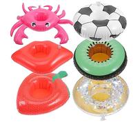 BESPORTBLE 6 Portabibite Gonfiabili da Piscina da Portabevande Galleggianti Colorati per Cocktail e Bevande Accessori per Feste Estive Piscina e Giochi Acquatici