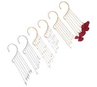 BESPORTBLE 6pezzi Orecchini Petalo Pendenti Nappe Floreali in Metallo per Donna Orecchini Catena Lunghi Non Perforanti Clip per Cartilagine Gioielli Avvolgenti