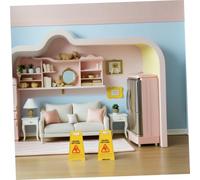BESPORTBLE 7 Miniature Wet Floor Caution Signs in Alloy Realistic Dollhouse Safety Warning Notice For Fairy Garden Decoration And Educational Play