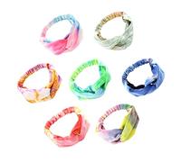 BESPORTBLE 7 Pezzi Fasce per Colorate per Ragazze Fasce Tie Dye e Assorbenti e Morbide per Yoga e Attività All Aperto