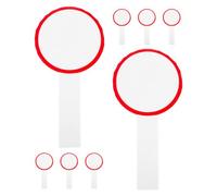 BESPORTBLE 8 Pezzi Lavagna Bianca Portatile Cancellabile a Secco, Mini Tabelloni Segnapunti 10x20 Cm Cerchio Rosso, Lavagne per Schede di Voto e Arbitri Uso Sport e attività Outdoor