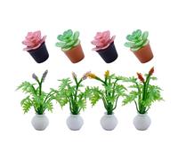 BESPORTBLE 8 Pezzi Piante Finte Mini da Casa delle Bambole Bonsai in Miniatura Colorati Decorazioni senza Manutenzione per Micro Paesaggi e Regali di Compleanno e Natale