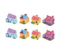 BESPORTBLE 8 Pezzi Set Case in Miniatura in Resina per Decorazioni Casa delle Fate, Micro Paesaggio Giardino Fai da Te, Mini Villaggio Prefabbricato per Terrari e Ambienti Interni ed Esterni