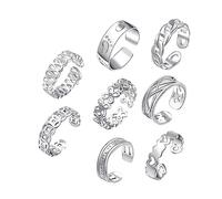BESPORTBLE 8pezzi Anello Per Dita Dei Piedi in Argento Decorazione Resistente Per Nocche Gioielli Femminili Per Alluce Accessori Moda Per Piedi