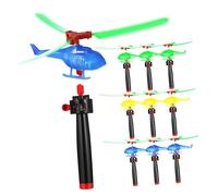 BESPORTBLE 9 Elicotteri Volanti con Lanciatore Fune Giocattoli Volanti Colorati in Plastica per Divertimento all e Giochi Creativi