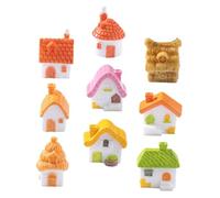 BESPORTBLE 9 mini casa Statuetta in resina del giardino delle fate per la casa tetto paglia micro