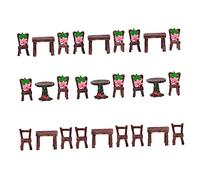 BESPORTBLE 9 Miniature Mobili Country Style Tavolo e Sedie per Casa Miniatura Decorazioni Retro per e Diorami Combinazioni Realistiche per Accessori Casa