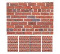 BESPORTBLE 9 pezzi di carta da parati in mattoni per casa delle bambole - Mini mattoni per abbellimento del paesaggio, adesivi per piastrelle rosa staccabili e attaccabili per mini decorazioni per la