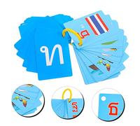 BESPORTBLE 90pezzi Schede Didattiche Vocabolario in Lingua Tailandese Schede Parole Lettere Vetrata Per Ragazzo Per Apprendimento Prescolare Flash Card Educative e Pratiche