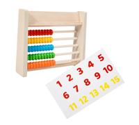 BESPORTBLE Abaco in Legno per Carte Numeriche Didattico per Apprendimento Matematica Prescolare Pallottoliere per Sviluppo Coordinazione Mano Occhio e Calcolo Aritmetico