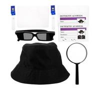 BESPORTBLE Accessori Detective per Cosplay e Party Halloween Cappello Occhiali e Lente d Ingrandimento Leggeri Plastica Gioco di Ruolo per Adulti Amanti del Mistero