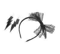 BESPORTBLE Accessori Per Cerchietto Con Fiocco In Pizzo Neon Copricapo Accessori Per Feste Orecchini Delicati Accessori Anni '80 Cerchietto E Orecchini Neon Con