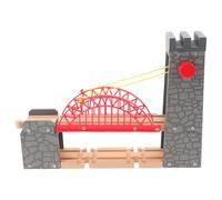 BESPORTBLE Accessori per treni in legno, set di ponti sospesi, blocchi di espansione per binari ferroviari fai da te per scene di treni per bambini e feste di compleanno