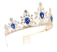 BESPORTBLE Accessorio Per a Copricapo Nuziale Matrimonio Per La Sposa Nozze Corone Nuziali Per Il Matrimonio Per La Sposa Corvo Blue Cristallo Bianco