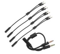 BESPORTBLE Adattatore Splitter Audio e Microfono 35 MM 5 Pezzi Cavo Sdoppiatore Jack per Cuffie Stereo e Microfono Compatibile PC Laptop per Gaming Streaming e Conferenze