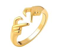 BESPORTBLE anello del cuore Anelli per le donne anelli di promessa estetica dell'anello anello di moda anelli aperti per le donne anello d'amore Anelli estetici anello di abbraccio lega D'oro