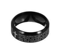 BESPORTBLE Anello Della Bibbia Anello Della Croce In Acciaio Inossidabile Il Nostro Anello Fedi Nuziali Anello Della Croce Della Preghiera Gioielli Da Uomo L'Anello Anello Della Moneta