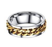 BESPORTBLE anello di transito Uomo Anelli anello d'oro l'anello anello uomini inossidabile dito anello per gli uomini moda anello pieno d'oro anulare misurare maschio i ragazzi suonano Golden