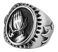 BESPORTBLE Anello in acciaio di Pace Dove Titanium anello per gli uomini anelli regolabili per uomo anelli decorativi Rings for Men Fashion fantastici anelli da uomo Acciaio inossidabile