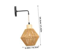 BESPORTBLE Applique da Parete in Rattan Rustico per Camera da Letto Lampada da Muro Stile Country Facile da Installare Senza Fonte Luminosa Effetto Decorativo Caldo e Naturale