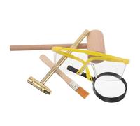 BESPORTBLE Attrezzi da Scavo per Ragazzo Ragazza Include Martello da Scavo Lente d Ingrandimento Pennelli per Gemme per Giochi di Ruolo all Aperto Archeologico