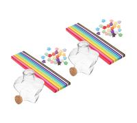 BESPORTBLE Barattolo dei Desideri di Plastica Trasparente con Tappo di Sughero, Set da 2 Mini Bottiglie Decorate con Origami Colorati, Contenitori Decorativi per Fai da Te e Arredamento