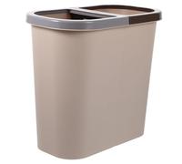 BESPORTBLE Bidone Spazzatura Doppio Scomparto Casa Pattumiera Differenziata Umido Secco Contenitore Rifiuti Senza Coperchio Design Moderno e Stabile per Cucina Bagno e Ufficio