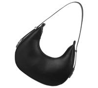 BESPORTBLE Borsa Mezzaluna Donna in PU Nera, Tracolla Media Casual | Stile Semplice e Classico, Spazio Compatto per Portafoglio Piccolo e Porta Carte, per Passeggio in Città