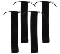 BESPORTBLE Borsa Pieghevole per Ventaglio Morbido Coulisse, Set da 4 Pezzi Neri, Custodia Portatile Resistente per Ventagli Pieghevoli in Stile Cinese, per Feste e Uso Quotidiano