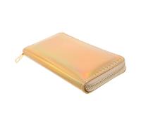 BESPORTBLE Borsello da Donna lungo Oro con Chiusura a Zip, Design Ergonomico e Uso a Mano, Realizzato in Pvc e Poliestere Piatto, per Shopping e Concerti