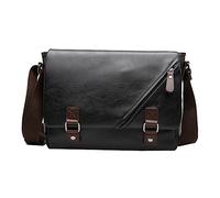 BESPORTBLE Borsello Tracolla Uomo Versatile Nero Borsa Spalla Singola con Capacità Organizer da Viaggio e Ufficio Resistente con Hardware Testurizzato per Uso Quotidiano e Outdoor