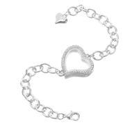 BESPORTBLE Bracciale con ciondolo con foto - Bracciale a cuore che contiene foto - con medaglione regolabile per mamma, moglie o persona cara - Gioielli commemorativi per compleanno, anniversario