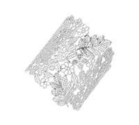 BESPORTBLE Bracciale Gioiello Incisioni Floreali e Fogliari Struttura Rigida in Lega Resistente Bracciale Aperto Da Donna Per Abbigliamento Casual e Cerimonie