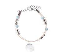 BESPORTBLE bracciale intrecciato a mano braccialetto di fiori secchi conservato braccialetto del tempo braccialetto da donna braccialetto fiore immortale bianca
