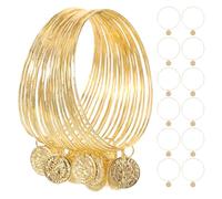 BESPORTBLE Braccialetti da Danza del Ventre da 40 Pezzi 40 Anelli Dorati Accessori per Costumi di Danza del Ventre da Donna Bracciale a Catena Leggero e Flessibile per Spettacoli Teatrali