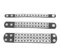 BESPORTBLE Braccialetti Regolabili Design alla Moda Punk in Pu e Metallo con Borchie a Forma di Stella Set da 3 Pezzi per Street Photography e Contesti Trendy