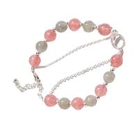 BESPORTBLE Braccialetto di grigio cristallino bracciale placcato oro braccialetti di perline per le donne Luminoso pietre Bracciale in perline rotonde estetica dei braccialetti cristallo